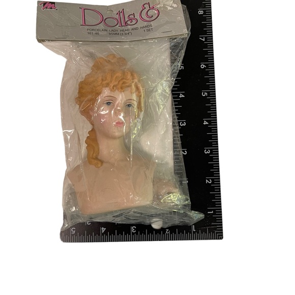 Mangelsen Dolls Porcelain Lady Head and Hands blue eyes blonde 161-46 NEW NOS - Picture 8 of 15